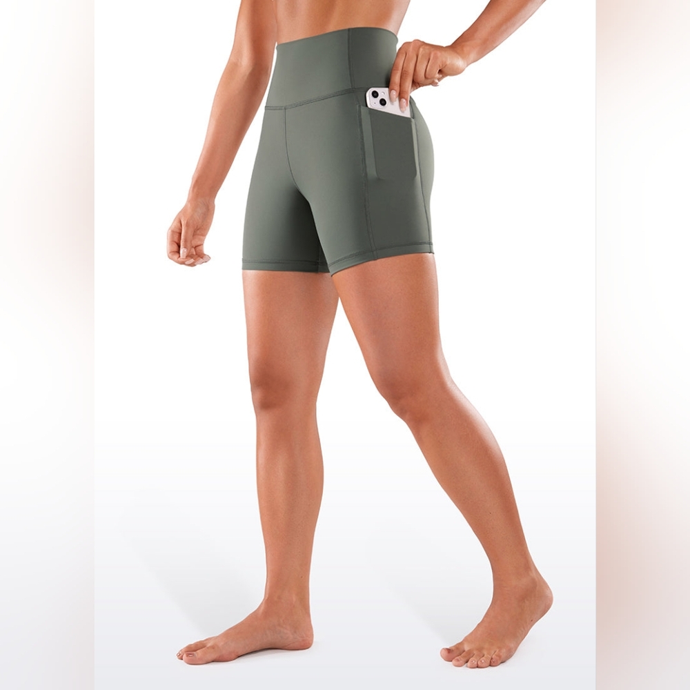 Yoga Shorts with Pockets - Sage